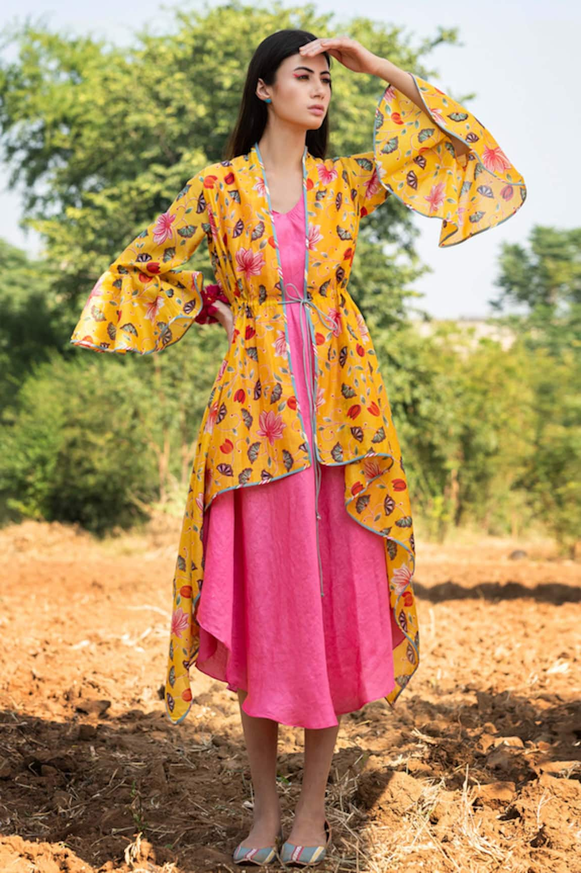 Rang Swati Vijaivargie Dress with Printed Jacket