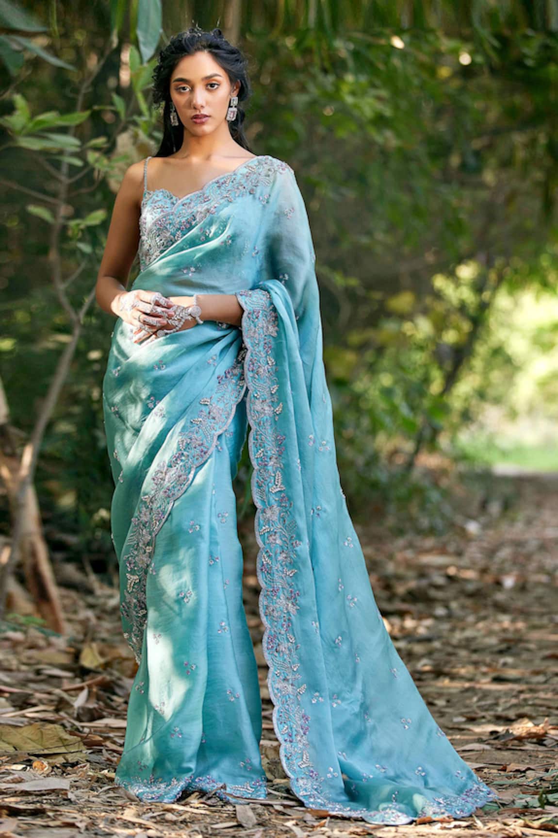 Pooja Peshoria Silk Organza Saree Set