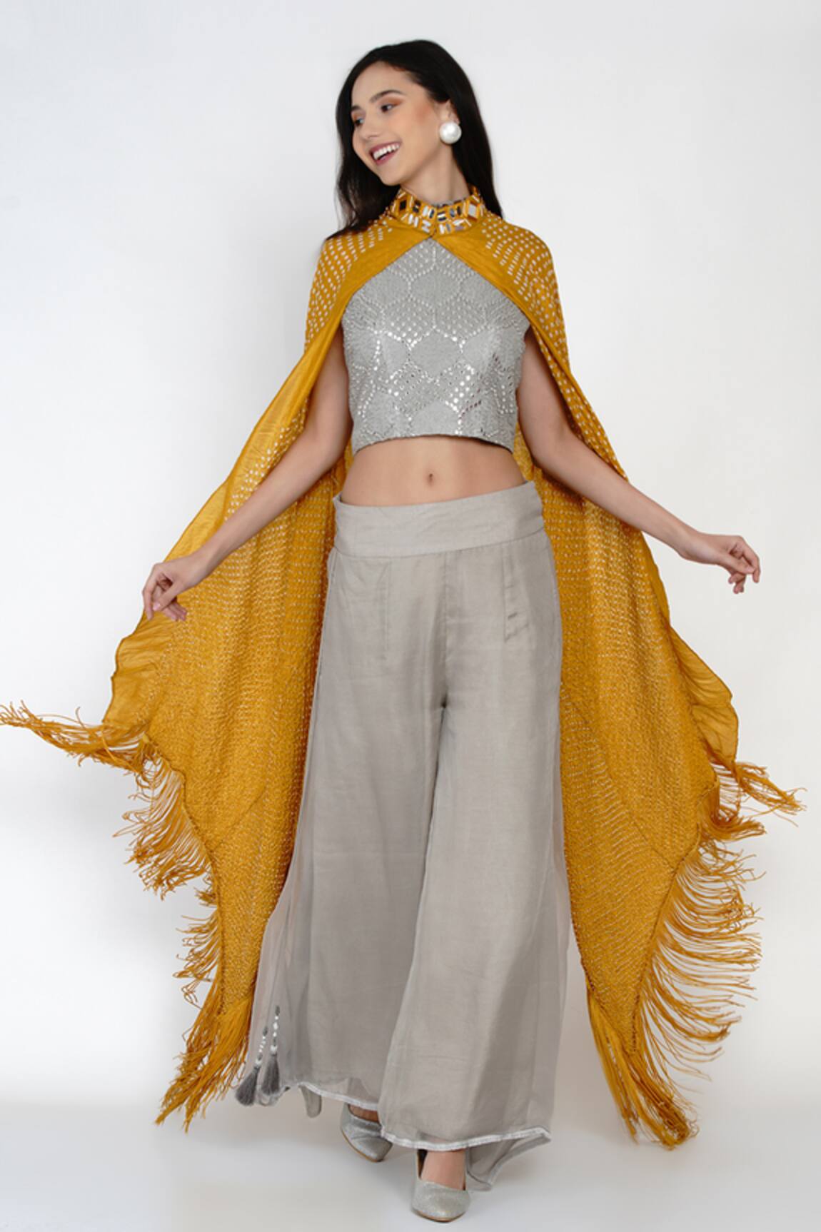 Twenty Nine Embellished Silk Top & Palazzo Set