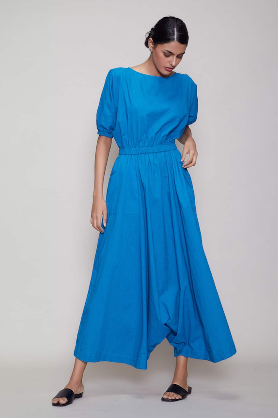 MATI_1 Cotton Cowl-Draped Jumpsuit