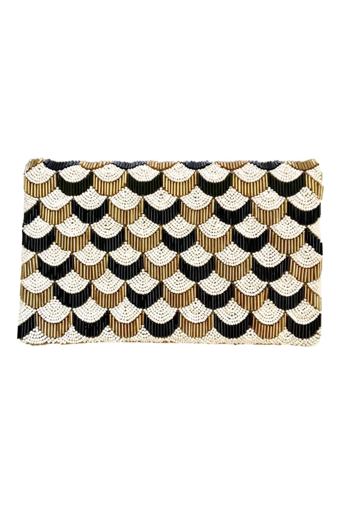 Kokommo Velvet Flapper Bead Clutch