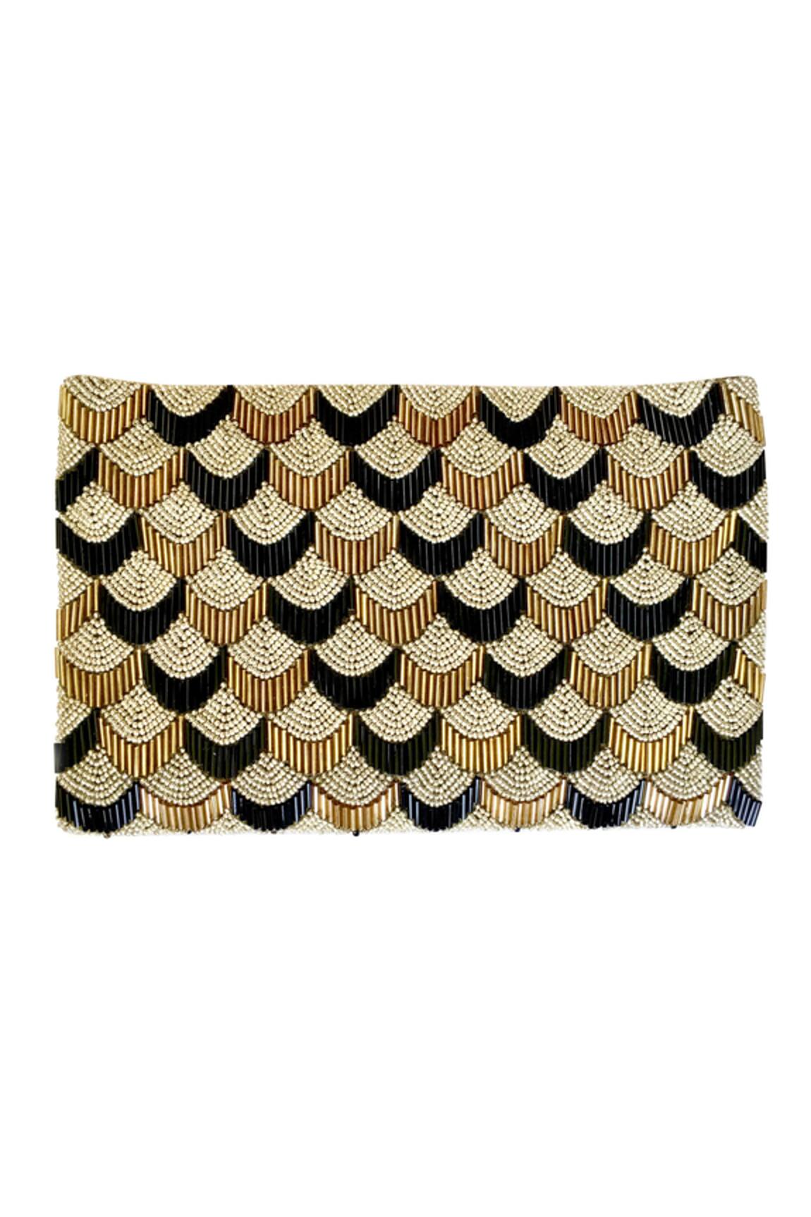 Kokommo Velvet Flapper Bead Clutch