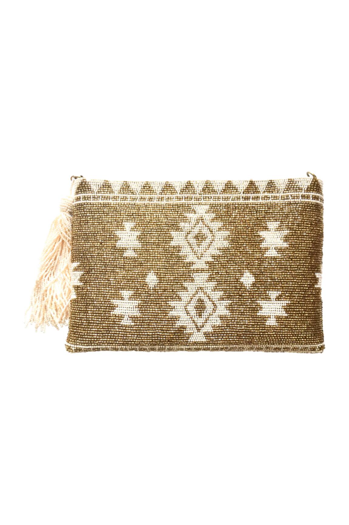 Kokommo Bead Ikat Tassel Clutch