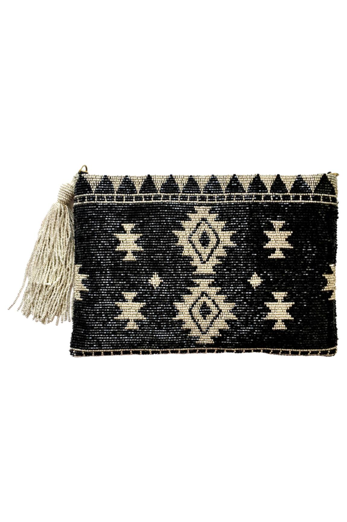 Kokommo Bead Ikat Tassel Clutch