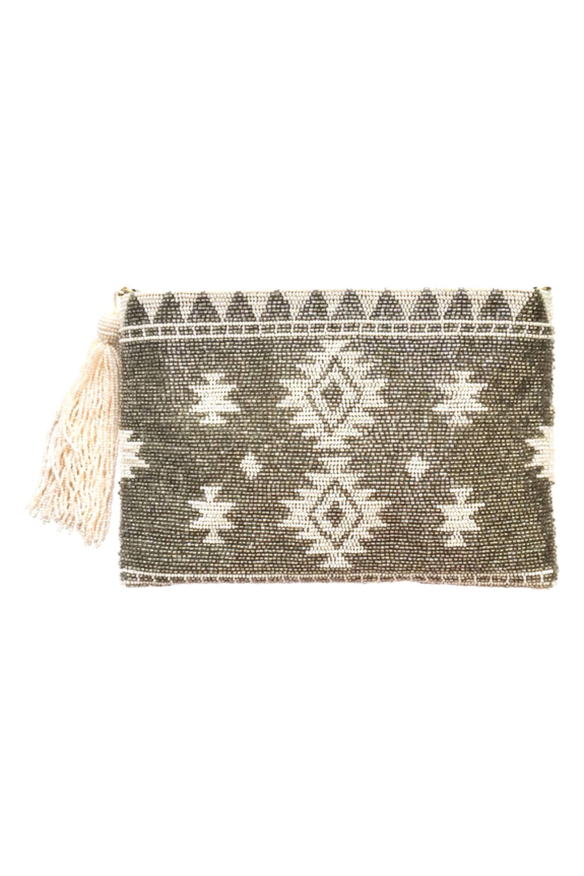 Kokommo Bead Ikat Tassel Clutch