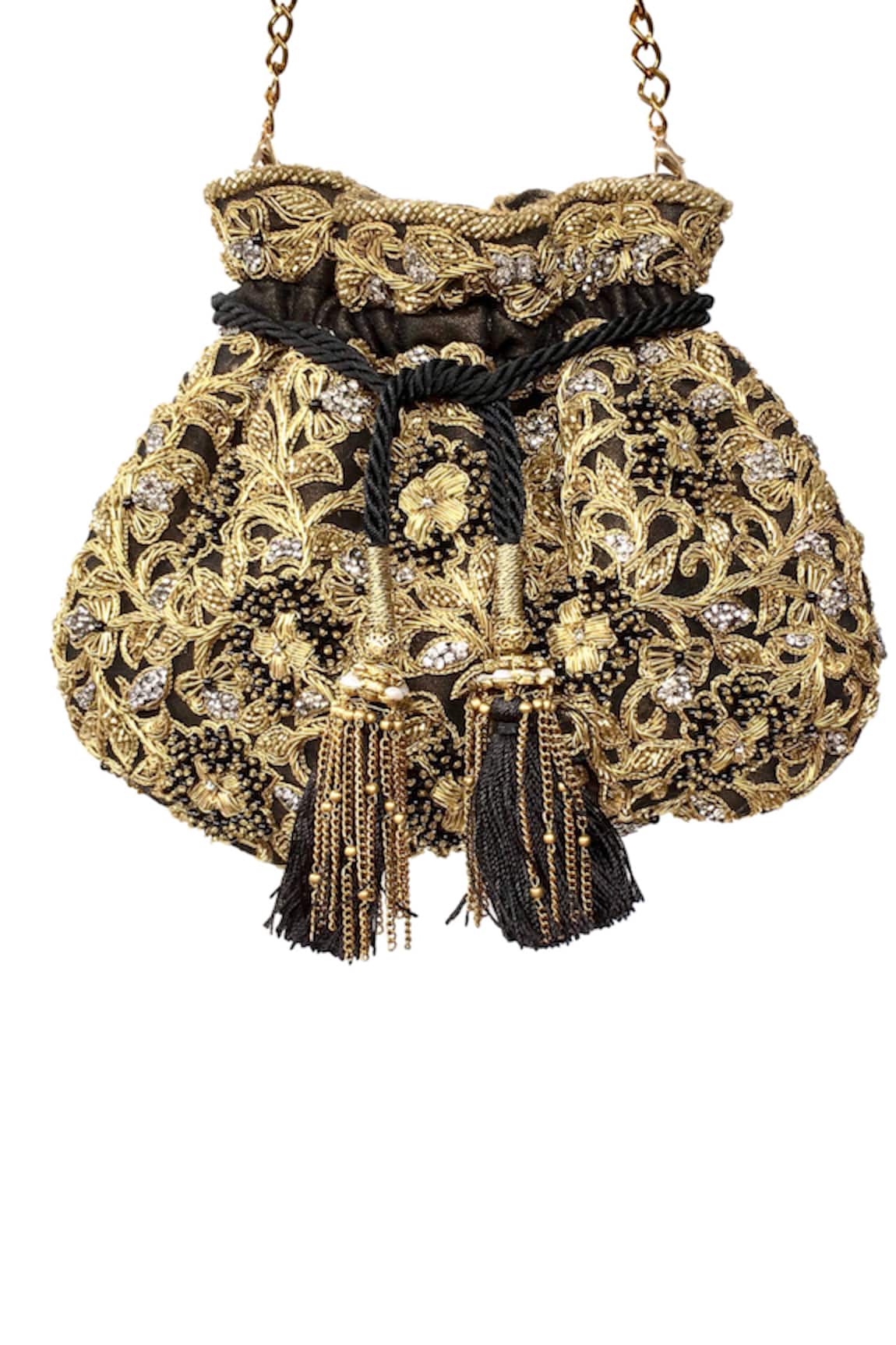 Kokommo Floral Embroidered Potli Bag 
