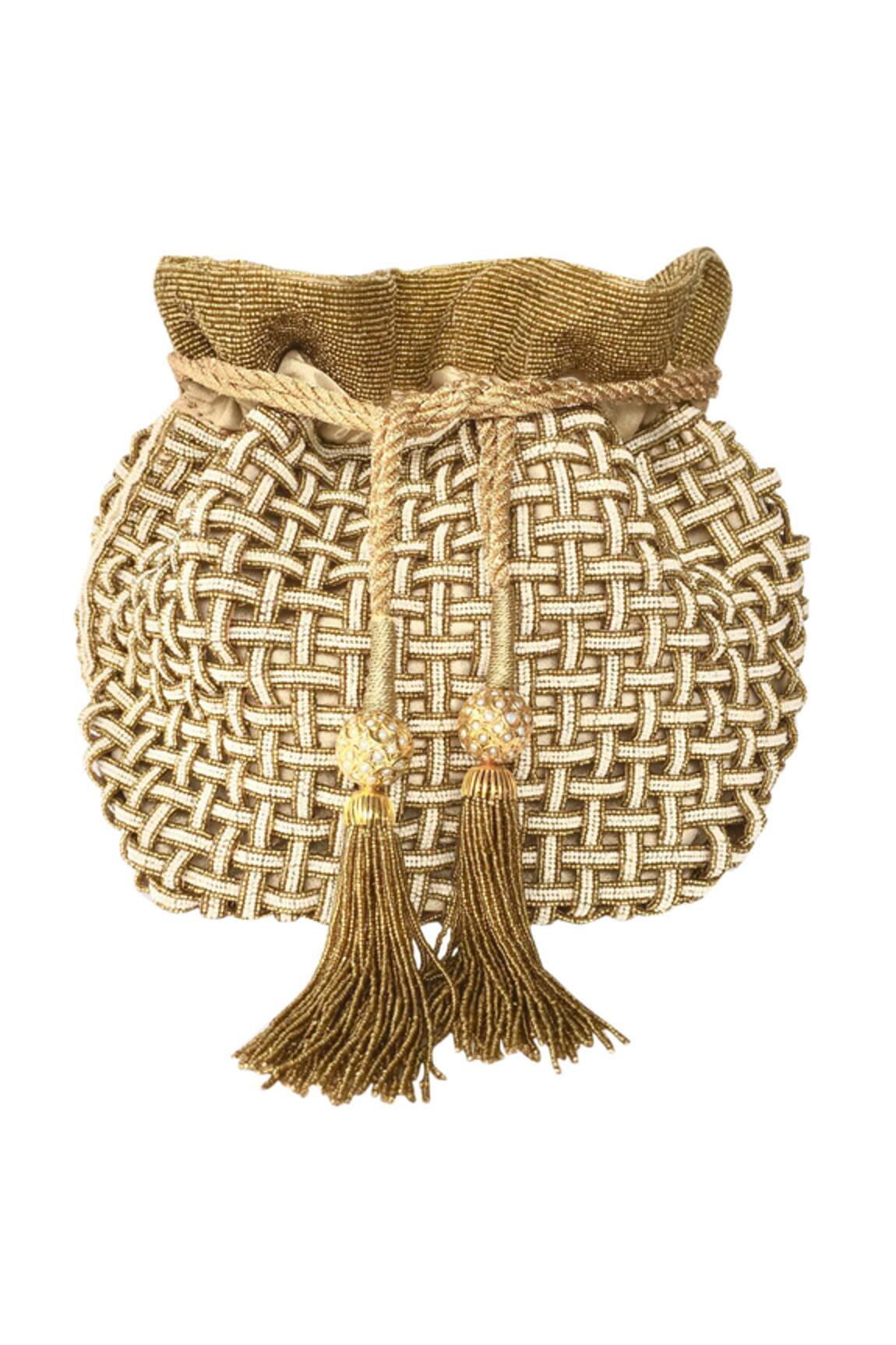 Kokommo Woven Beaded Potli Bag