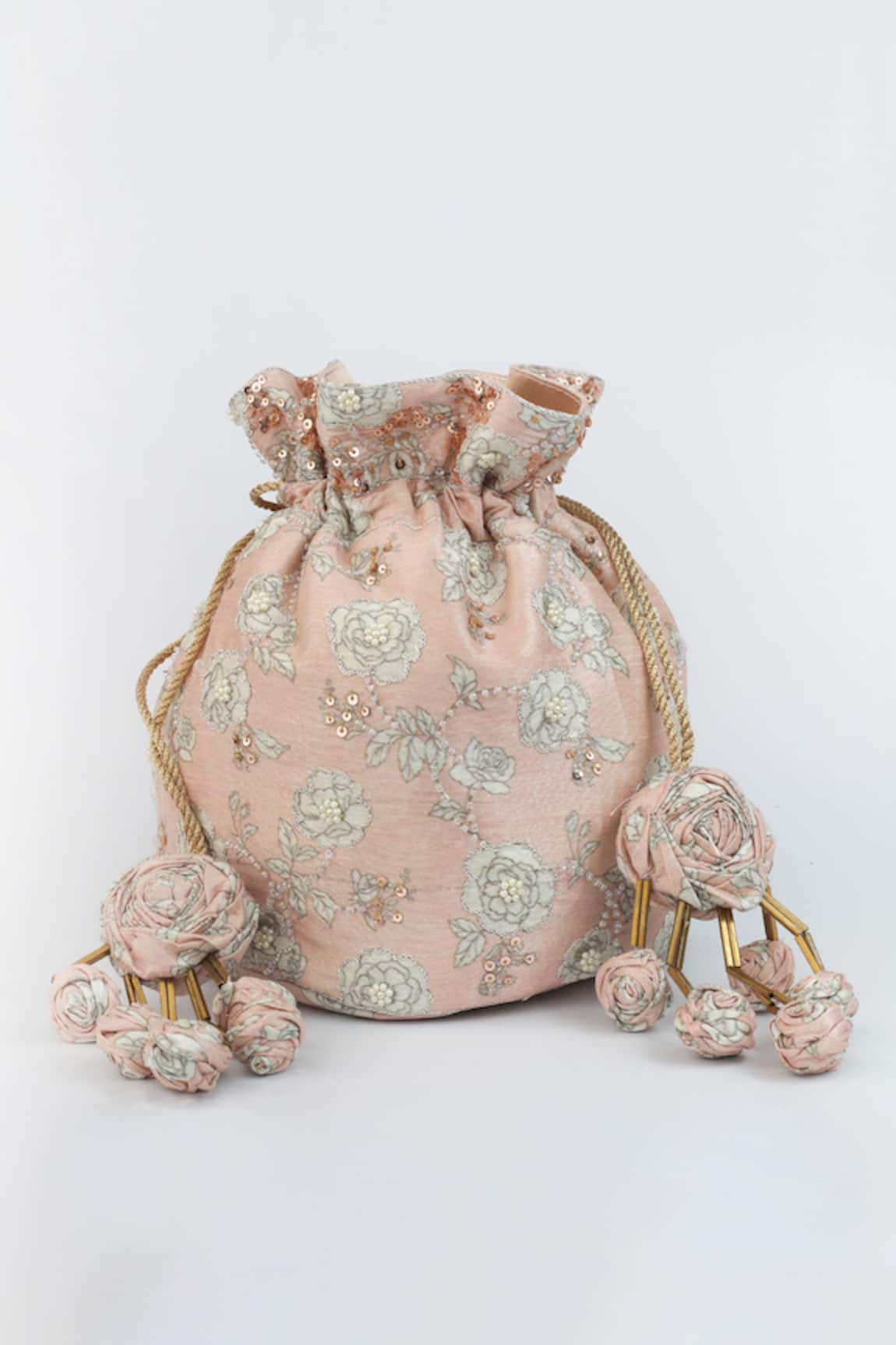 Vareli Bafna  Floral Print Potli Bag