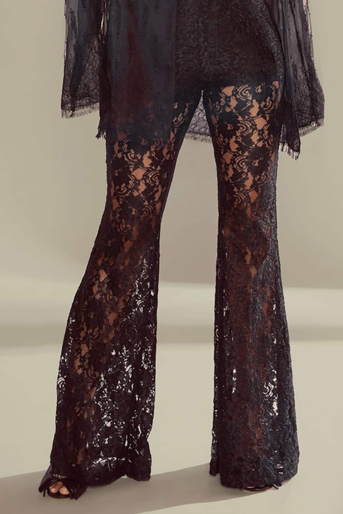 Buy Shehlaa Khan Black Lace Corset And Pant Set Online  Aza Fashions