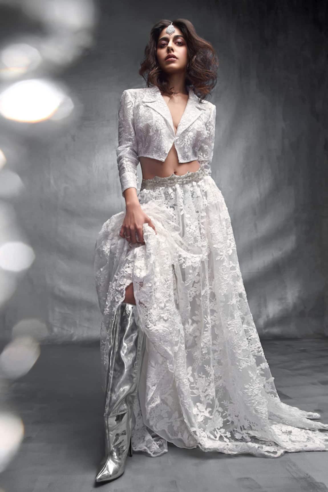 Shehlaa Khan Lace Blouse & Lehenga Set