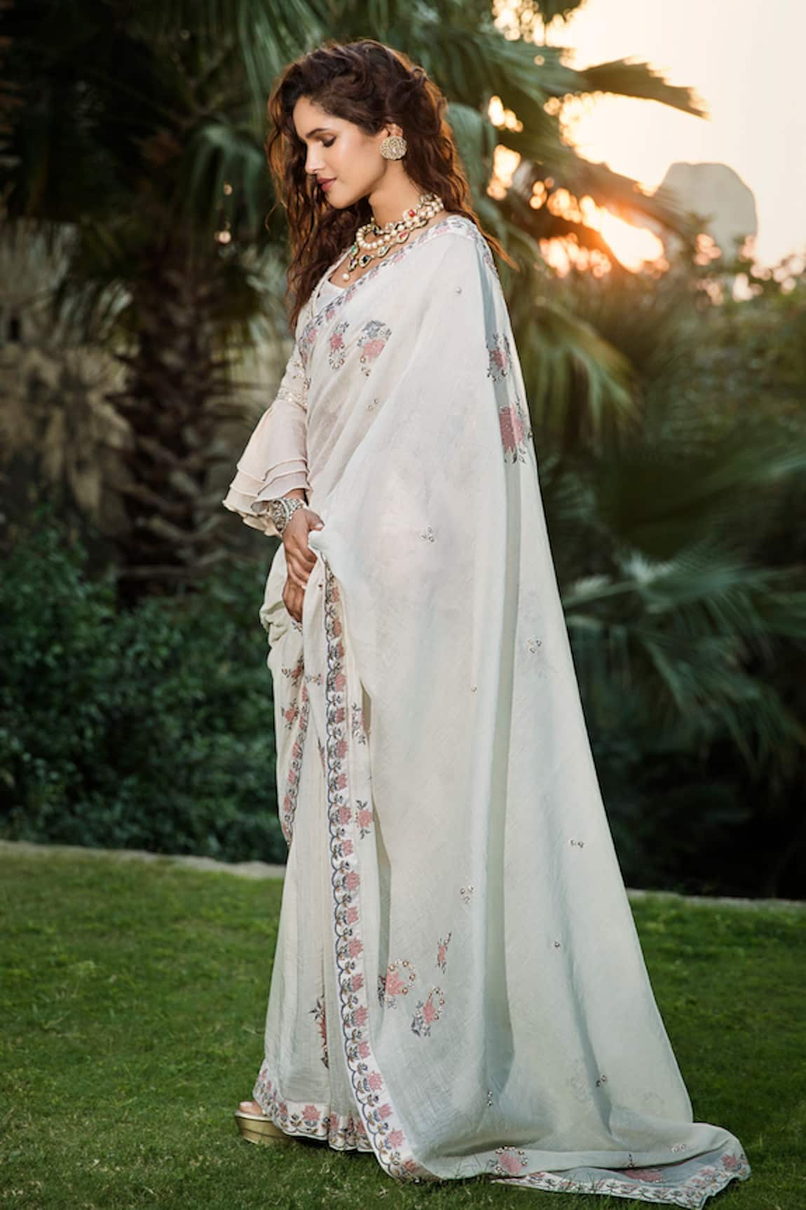 Matsya Chanderi Silk Saree with Blouse