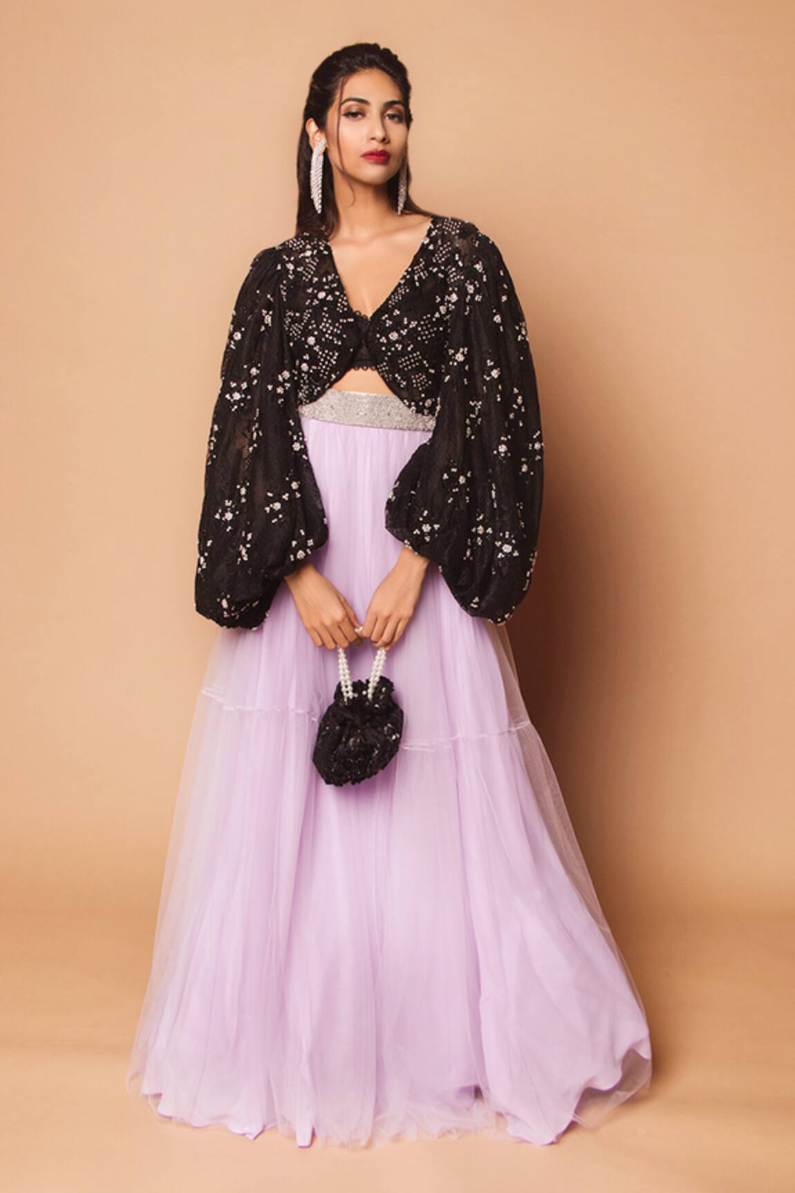 Shehlaa Khan Bishop Sleeve Blouse & Lehenga Set