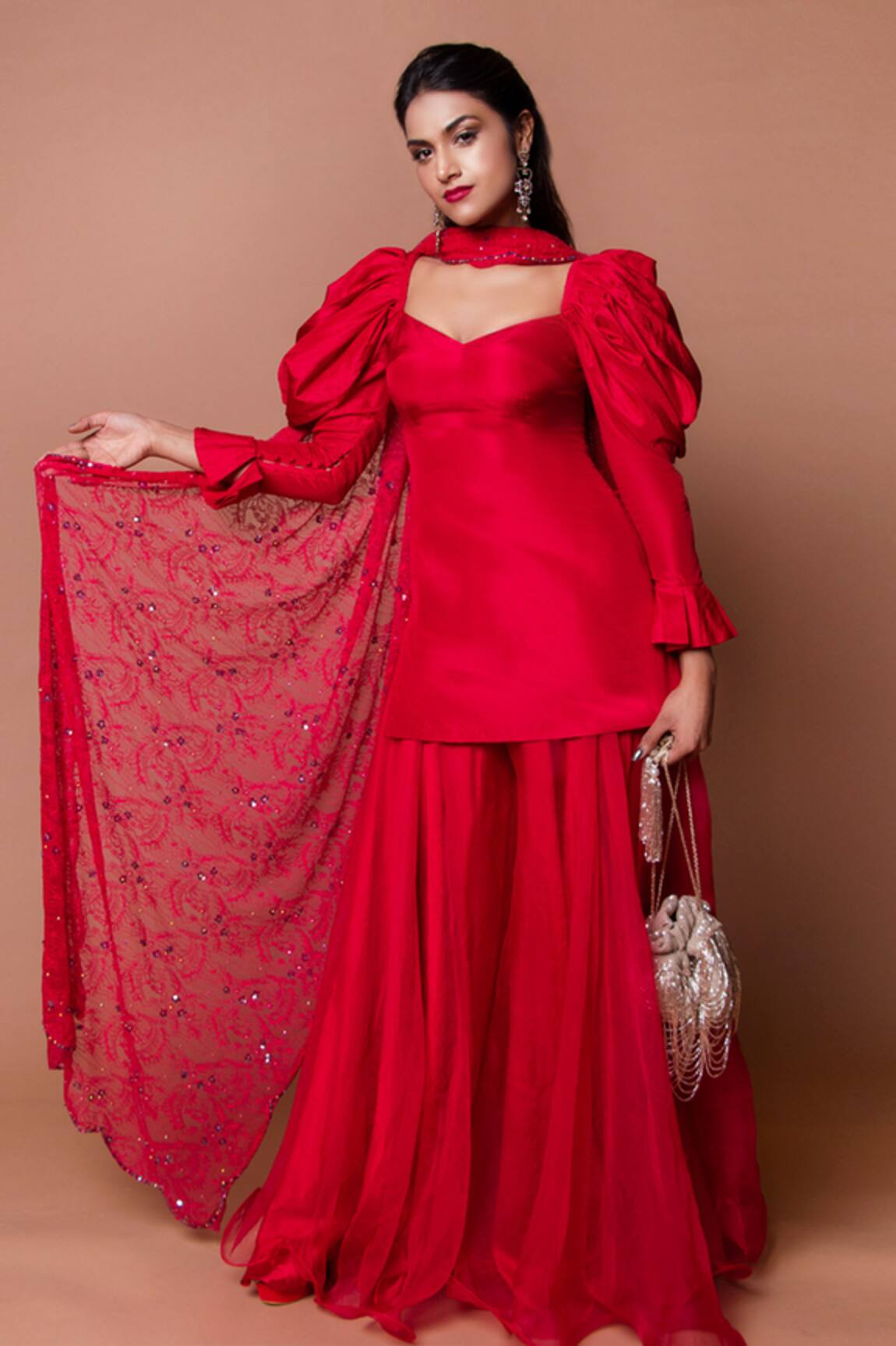 Shehlaa Khan Short Kurta Gharara Set