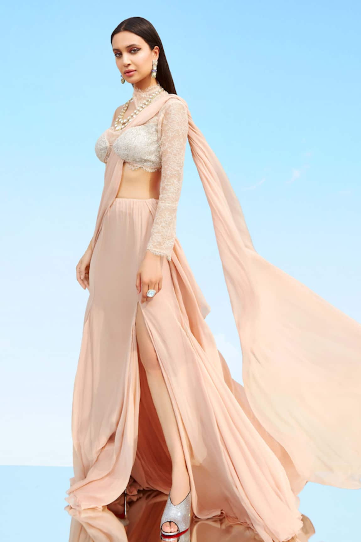 Shehlaa Khan Pre-Draped Saree with Blouse