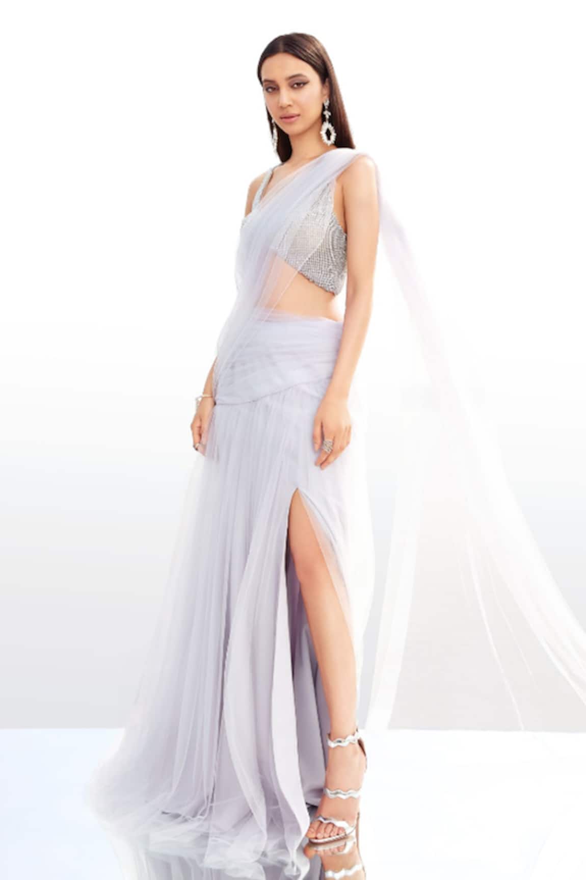 Shehlaa Khan Pre-Draped Saree with Blouse