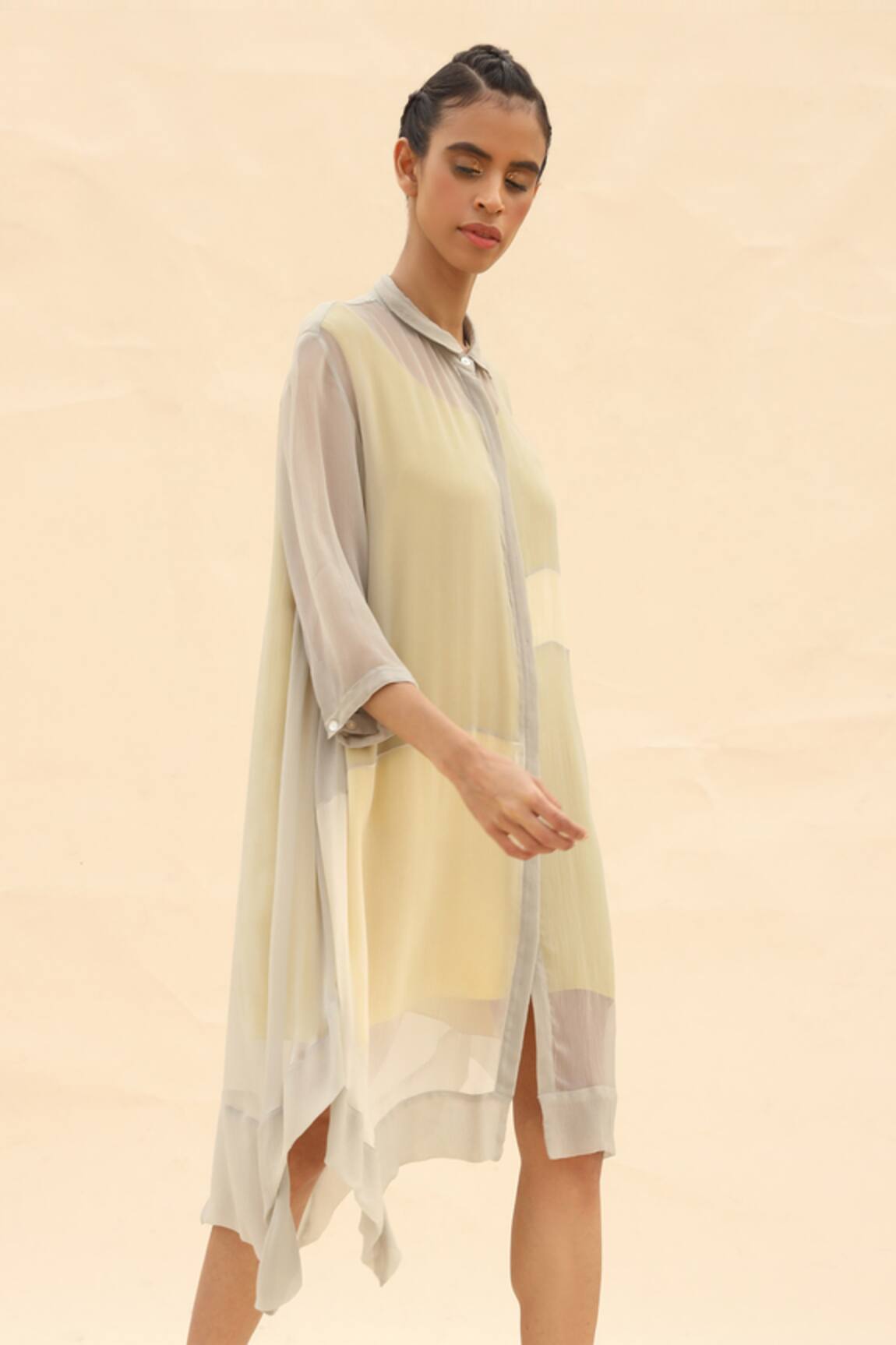 Abhishek Sharma Colorblock Shirt Dress
