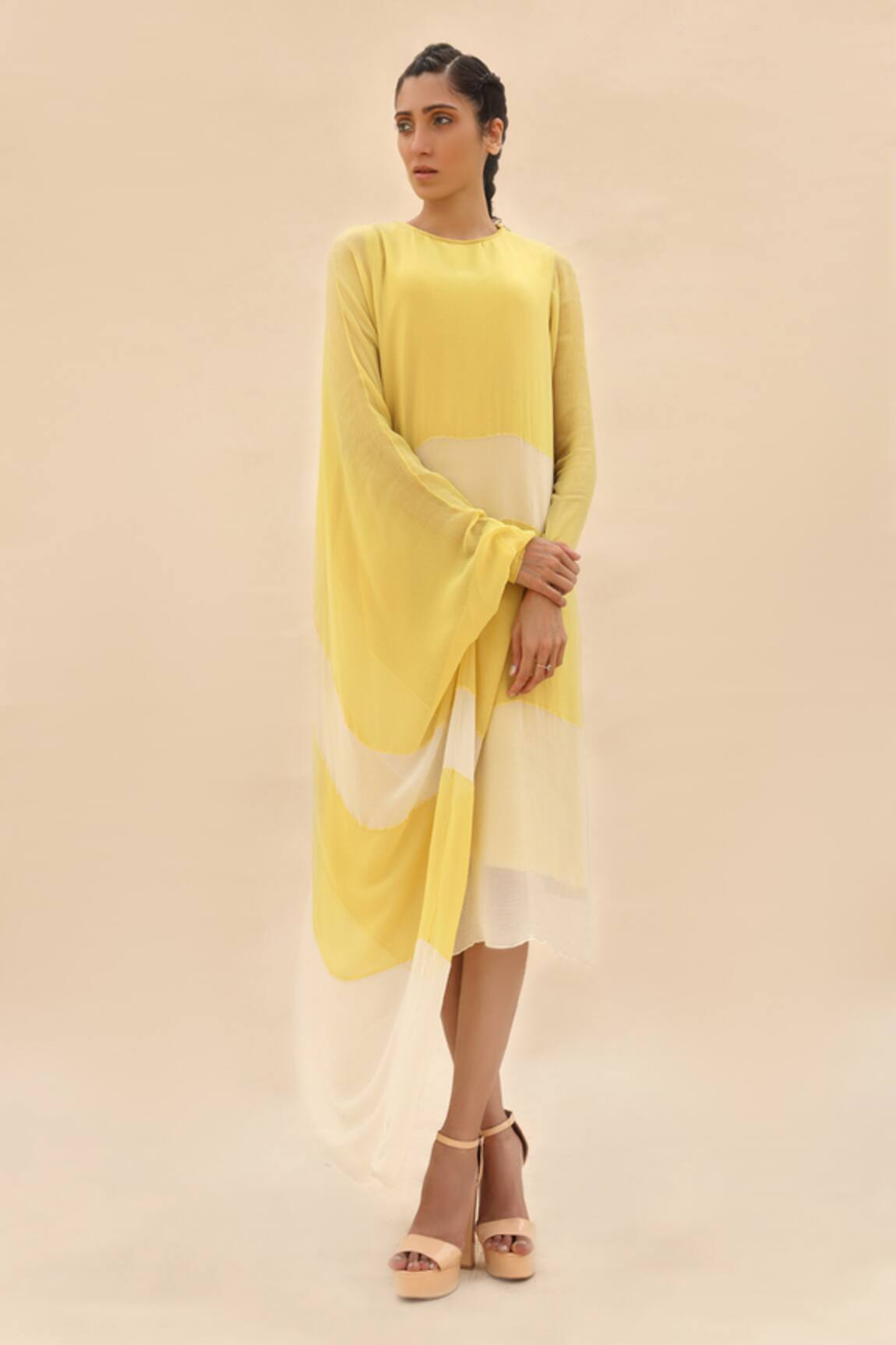 Abhishek Sharma Colorblock Draped Tunic