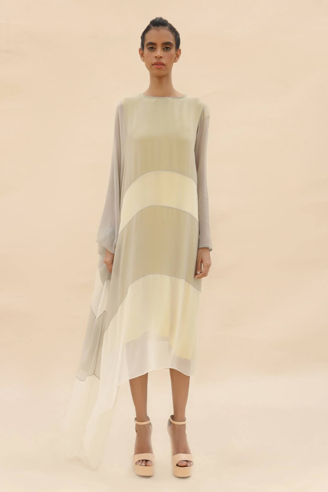 Abhishek Sharma Colorblock Draped Tunic  