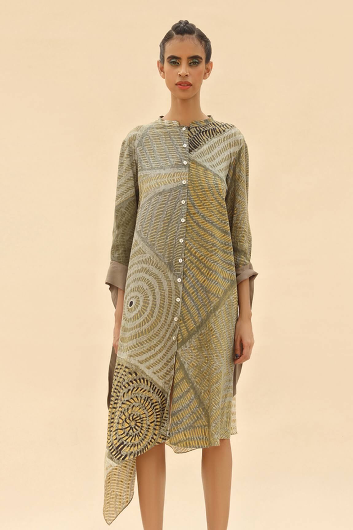 Abhishek Sharma Tie-Dye Print Shirt Dress