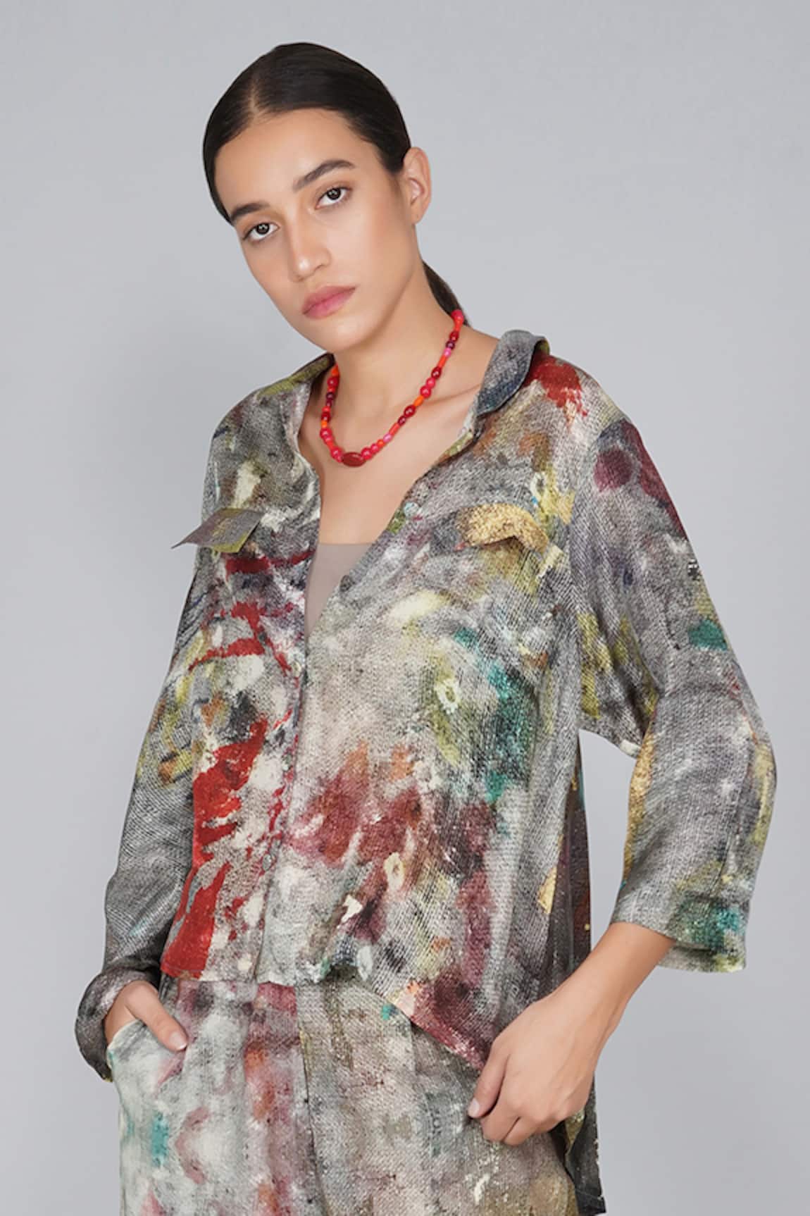 Yavi Silk Printed Shirt