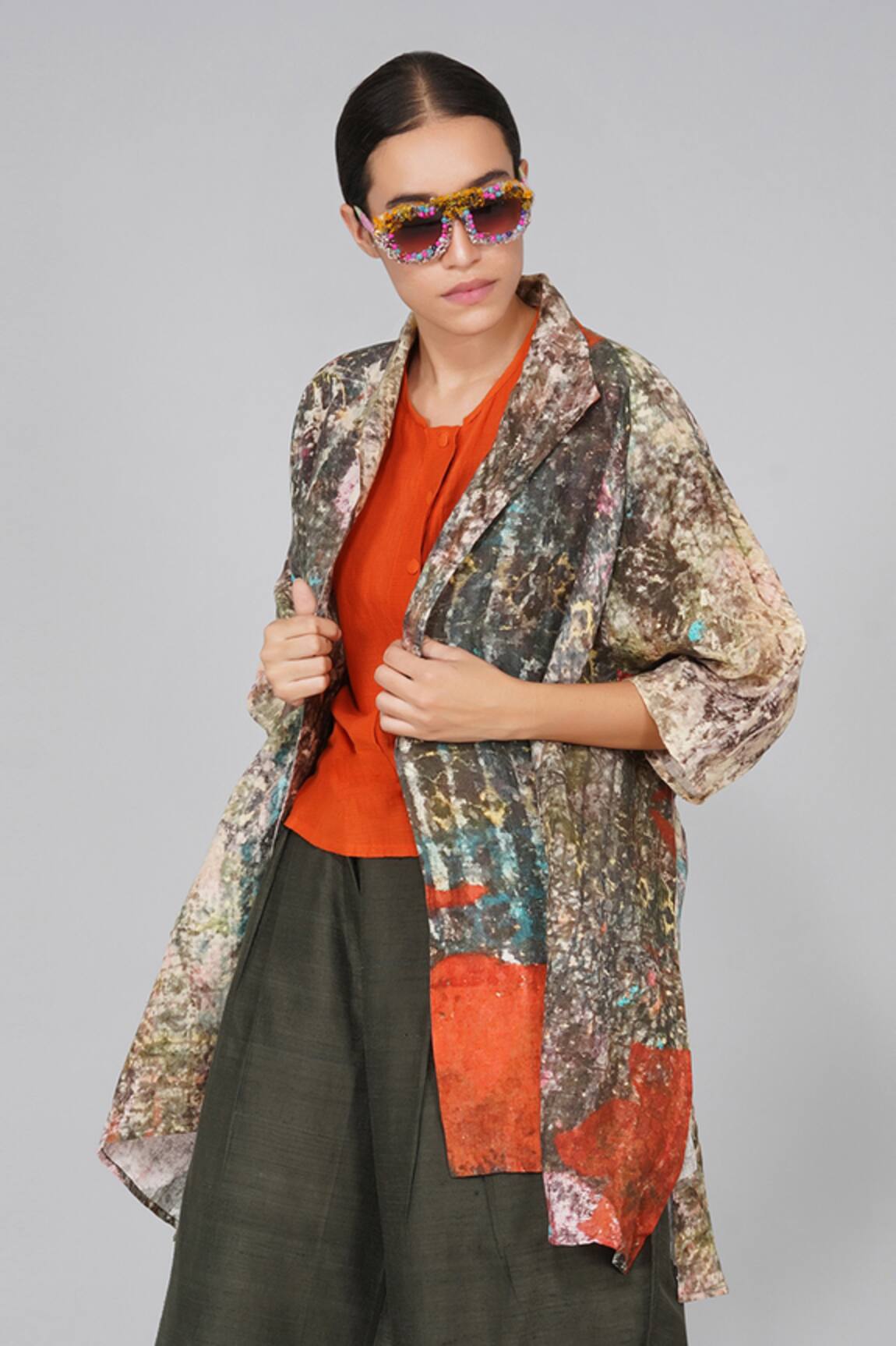 Yavi Linen Printed Jacket