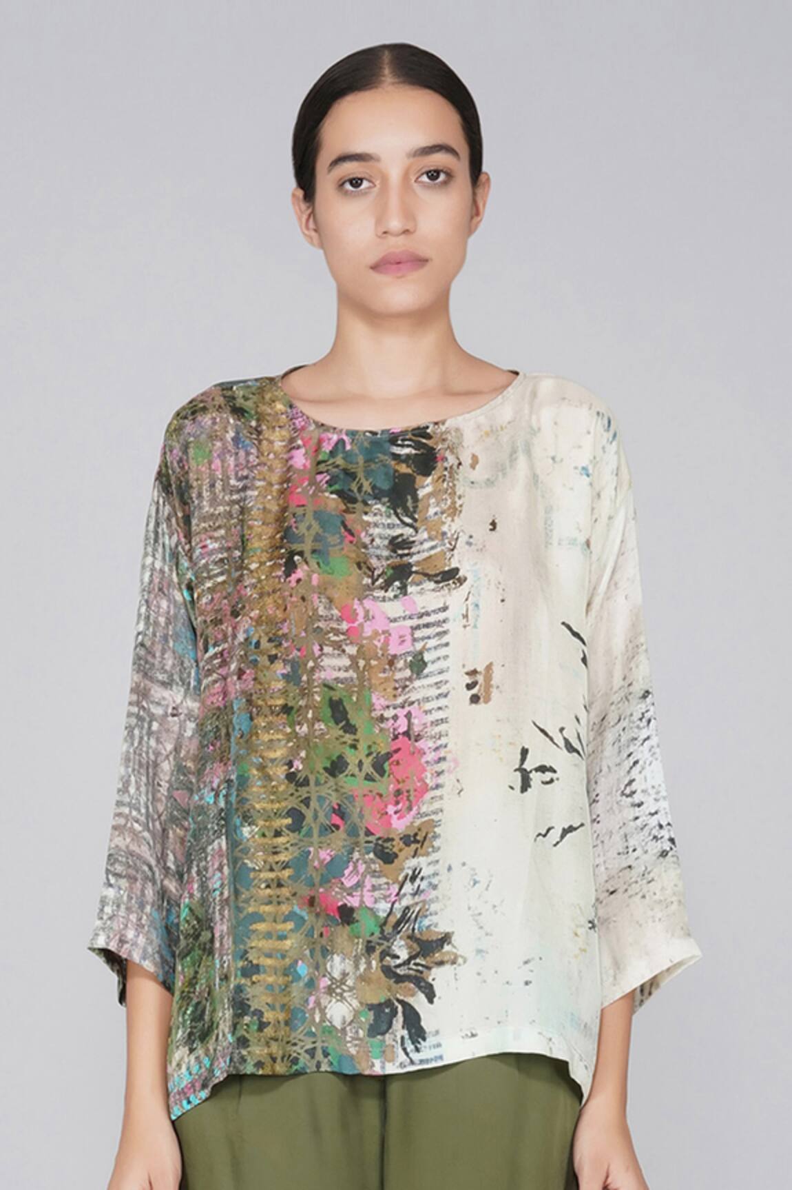 Yavi Silk Printed Top