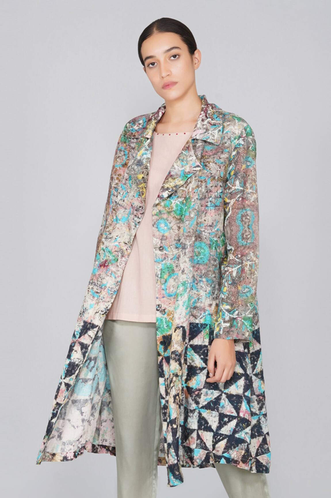 Yavi Linen Printed Jacket