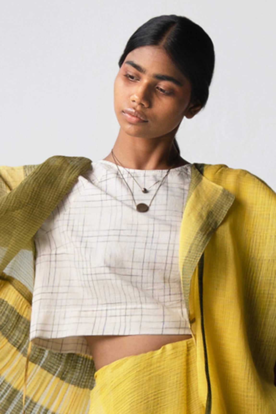 Urvashi Kaur Checkered Crop Top