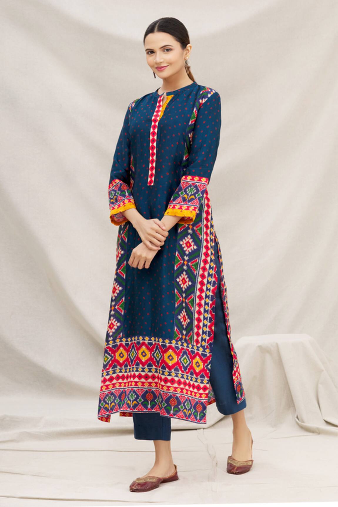 Meghna Panchmatia Silk Printed Kurta