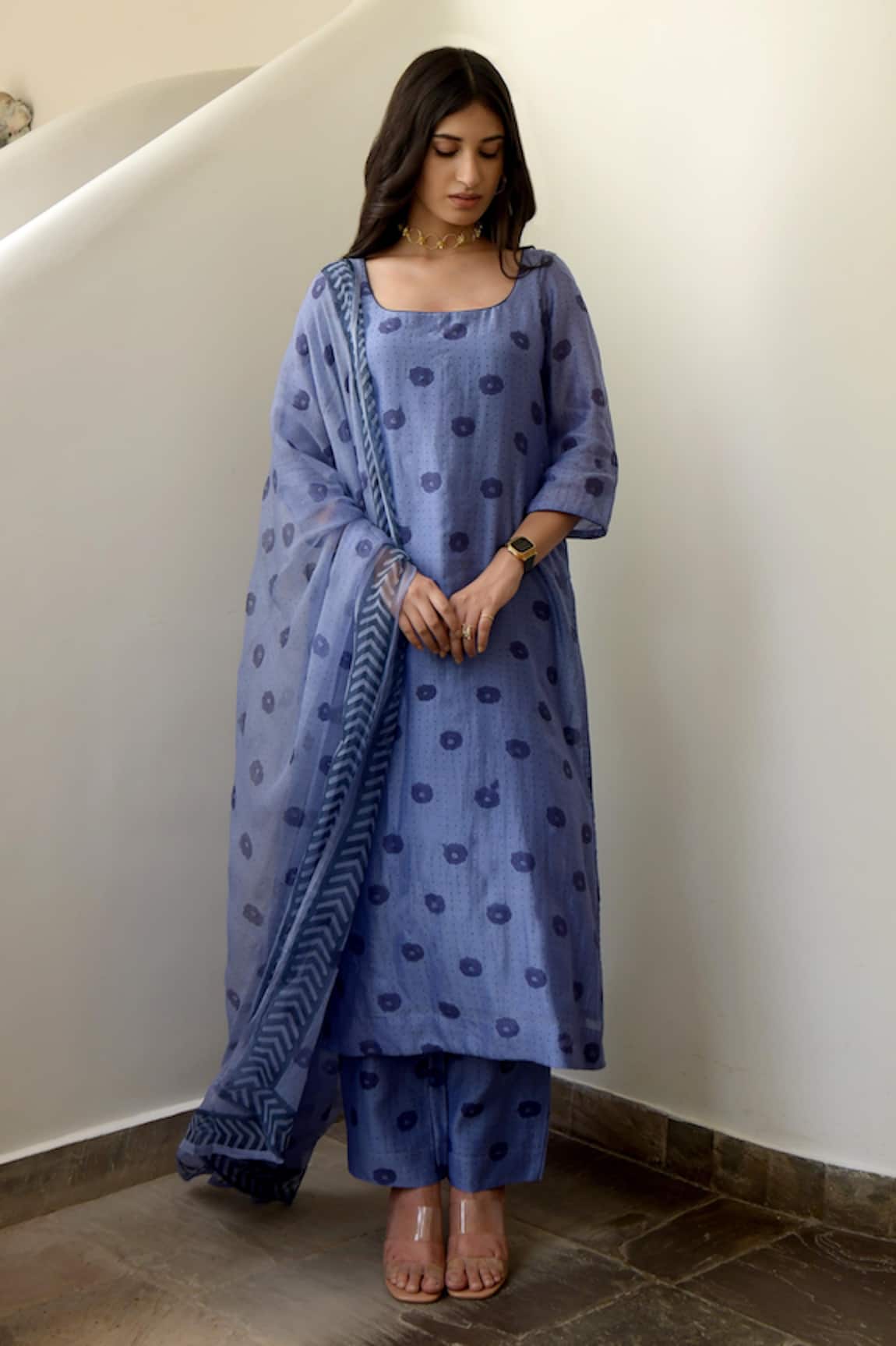 Taro Chanderi Silk Kurta Set
