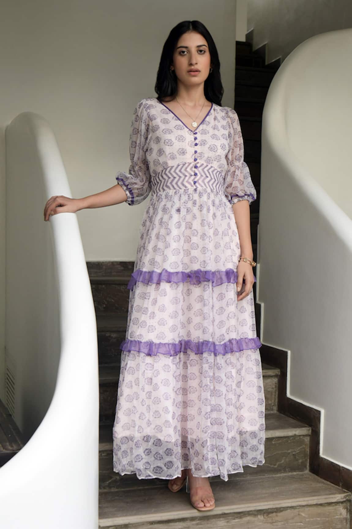 Taro Floral Print Dress