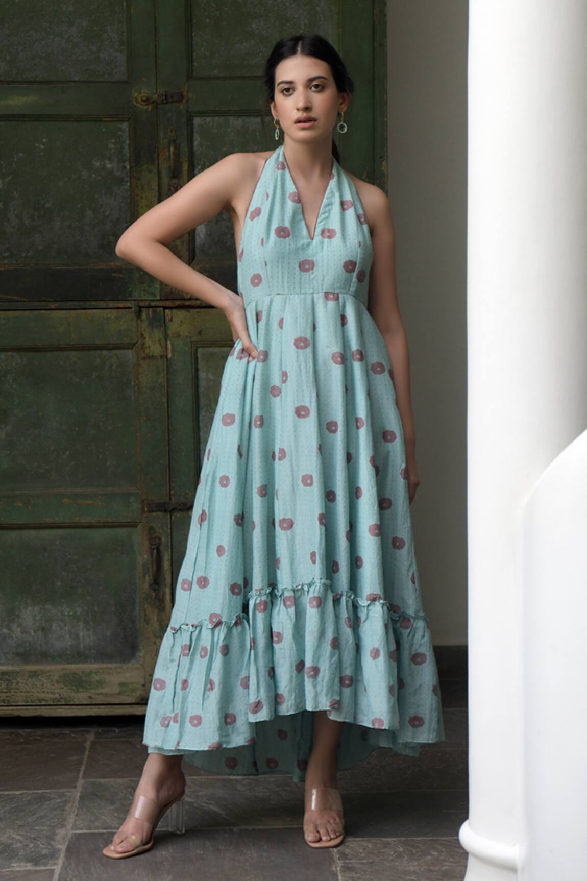 Taro Handwoven Cotton Silk Dress