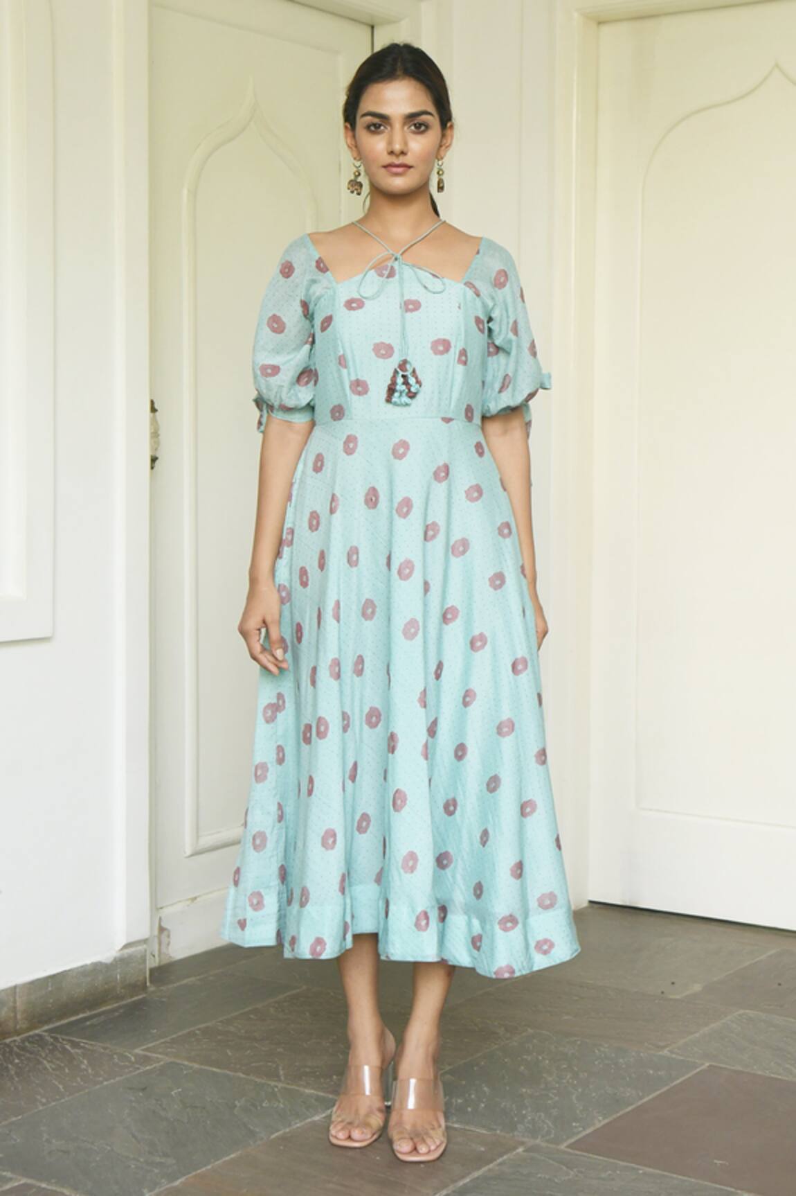 Taro Handwoven Cotton Silk Dress