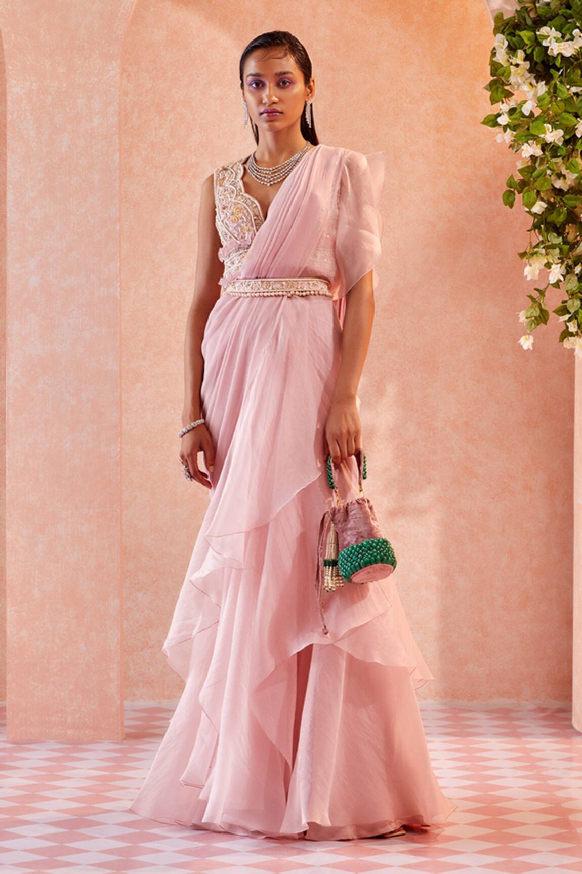 Ridhi Mehra Helenor Draped Ruffle Saree with Blouse