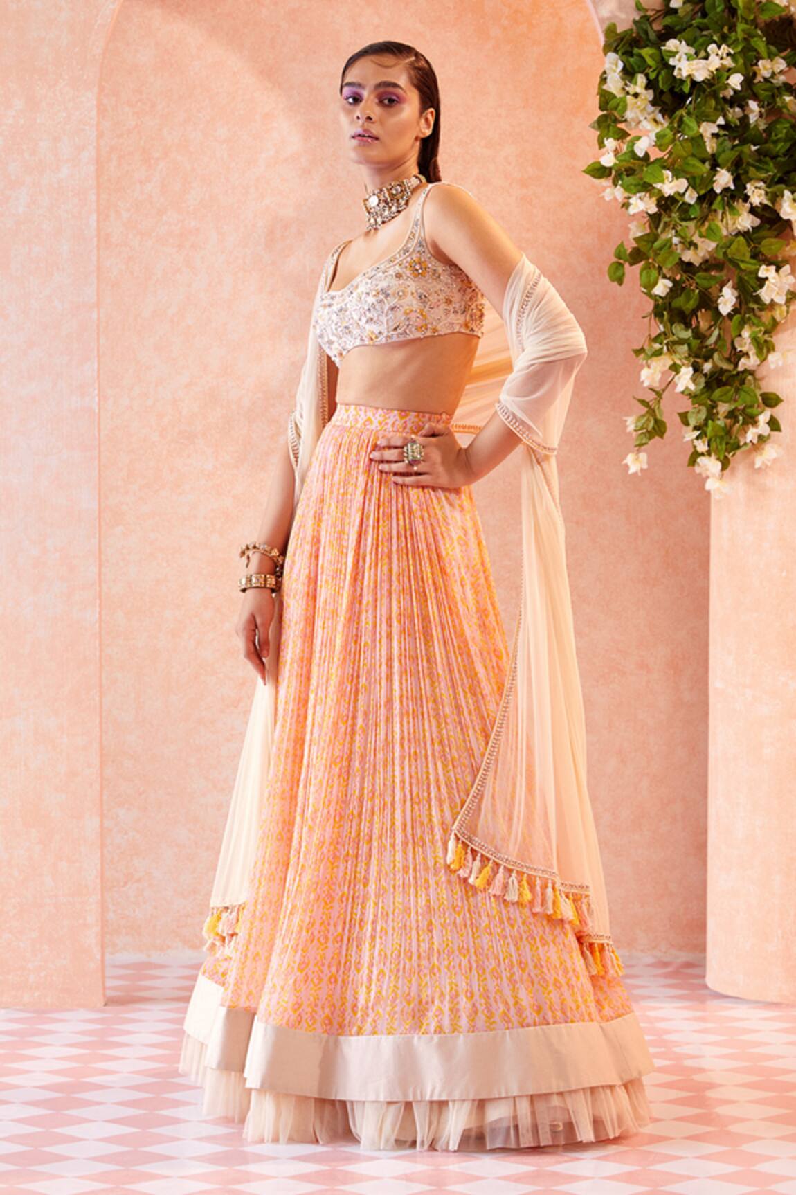 Ridhi Mehra Sherita Ikat Print Bridal Lehenga Set