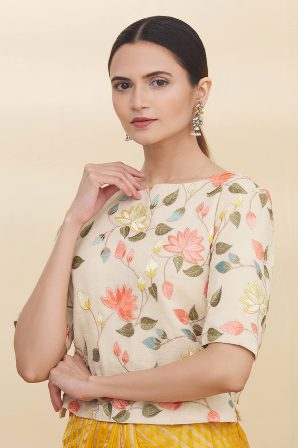 Pranay Baidya Floral Embroidered Blouse