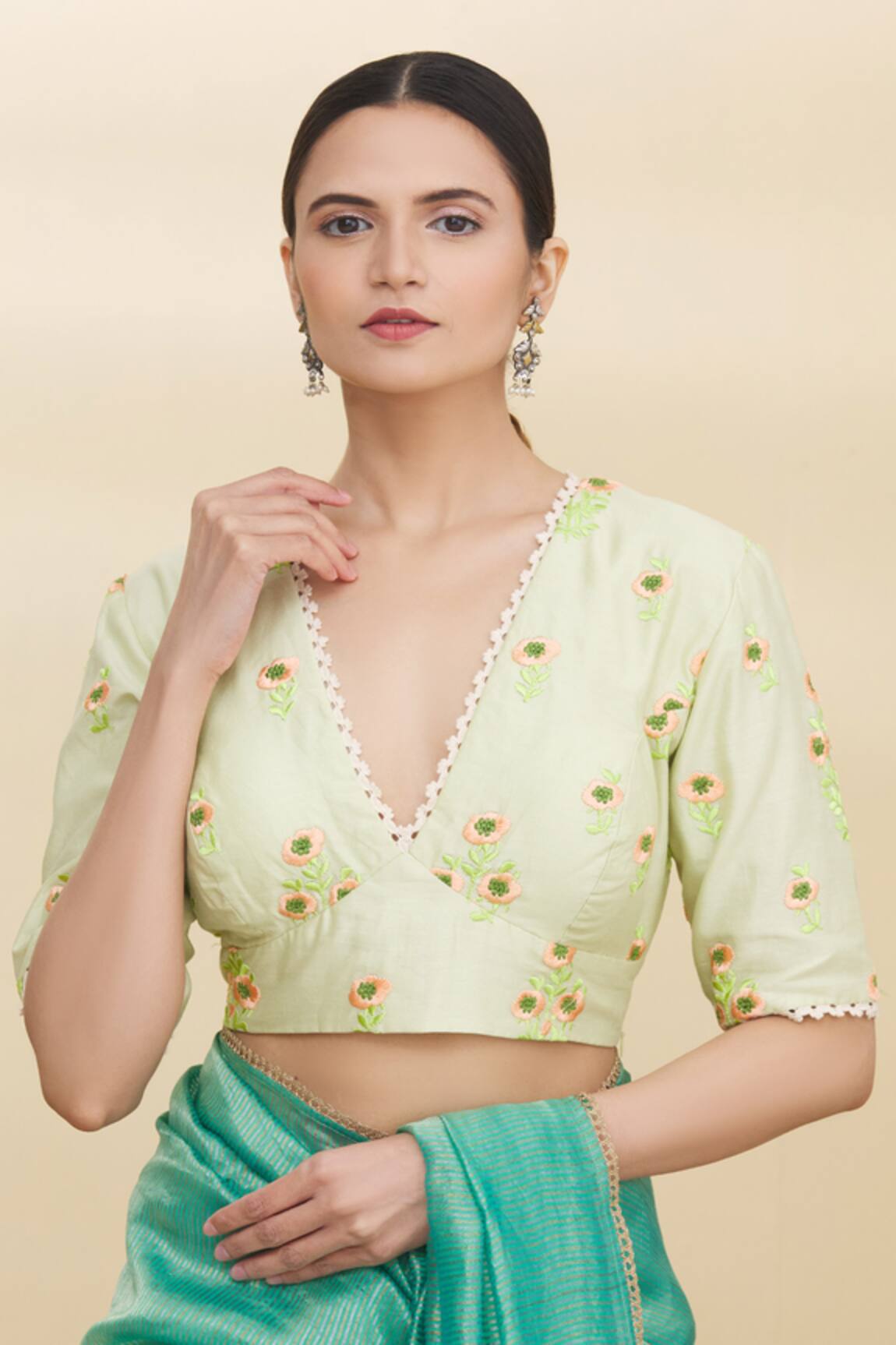 Pranay Baidya Chanderi Blouse