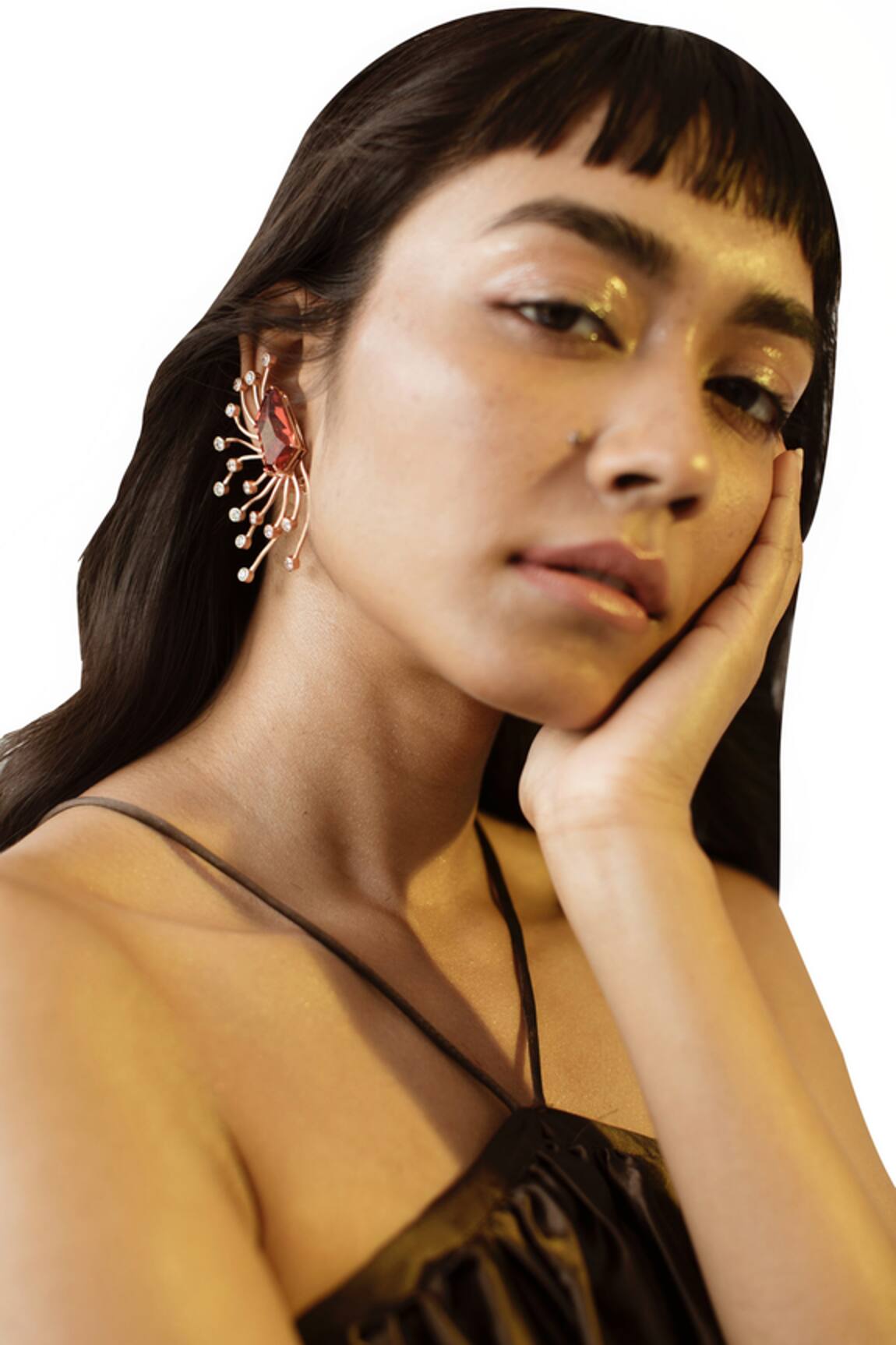 Esme by Aashna Dalmia Structured Tentacle Earrings 