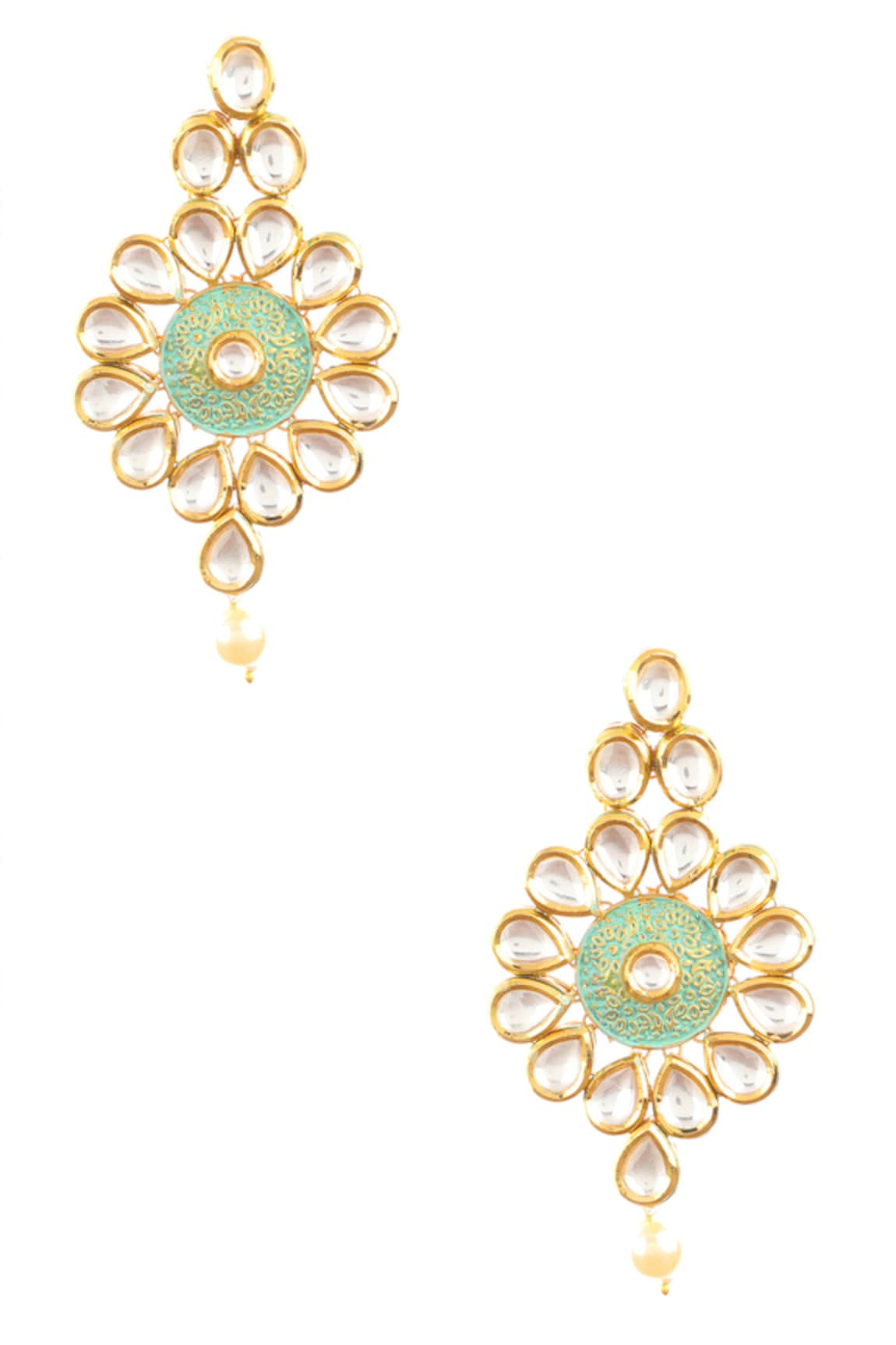 Aakarsha by Ajay Kundan Floral Danglers