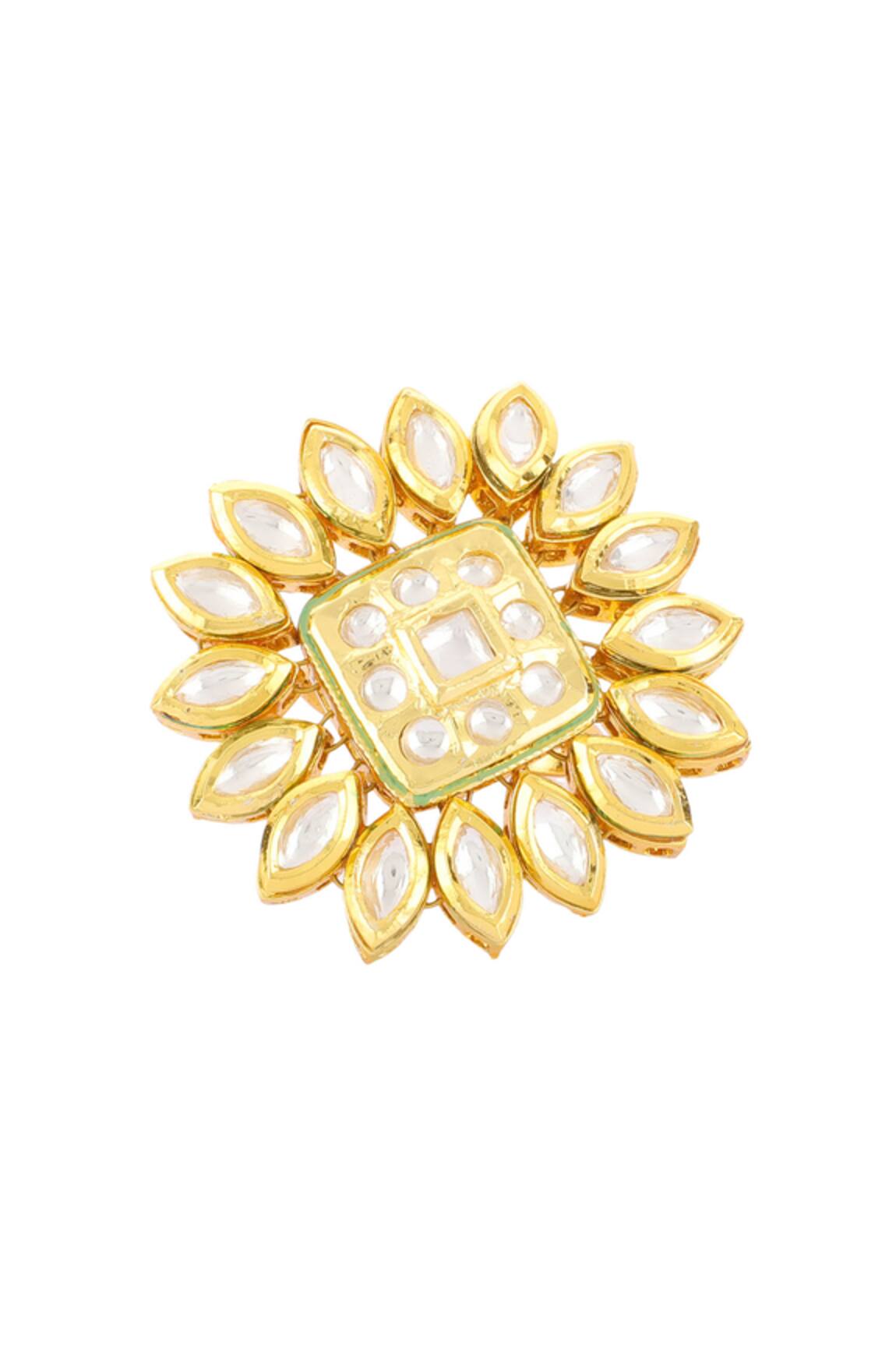 Aakarsha By Ajay Kundan Floral Ring 