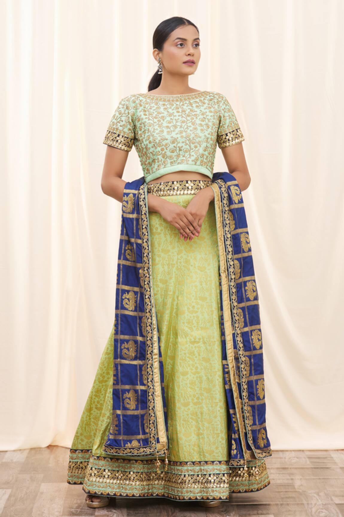 Naintara Bajaj Silk Embroidered Lehenga Set