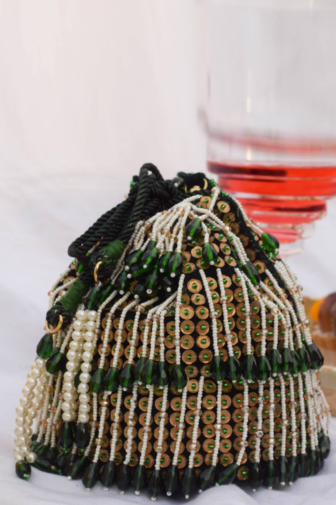 Eena Shayna Bead Tassel Potli Bag 