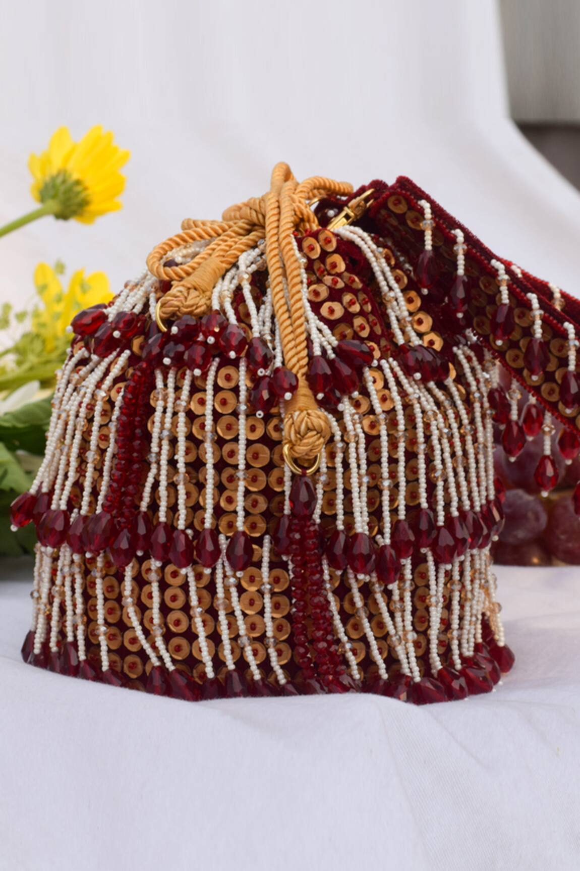 Eena Shayna Bead Tassel Potli Bag