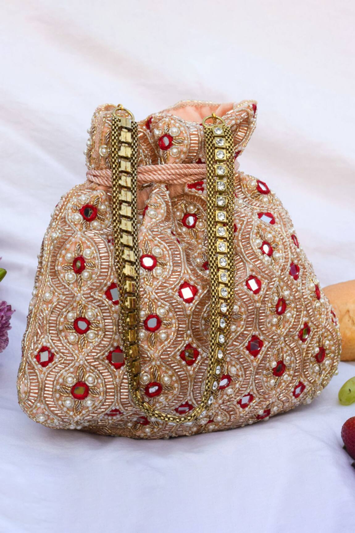 Eena Idika Velvet Potli Bag
