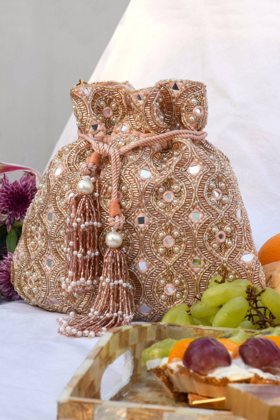 Eena Idika Velvet Potli Bag