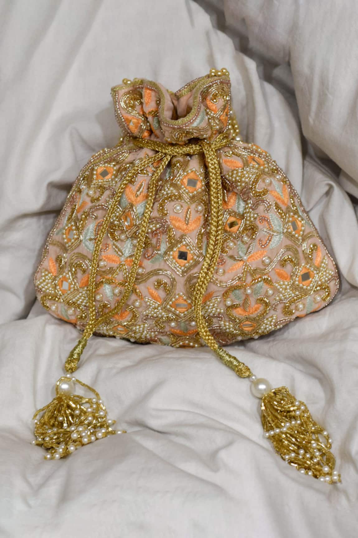 Eena Heli Velvet Potli Bag