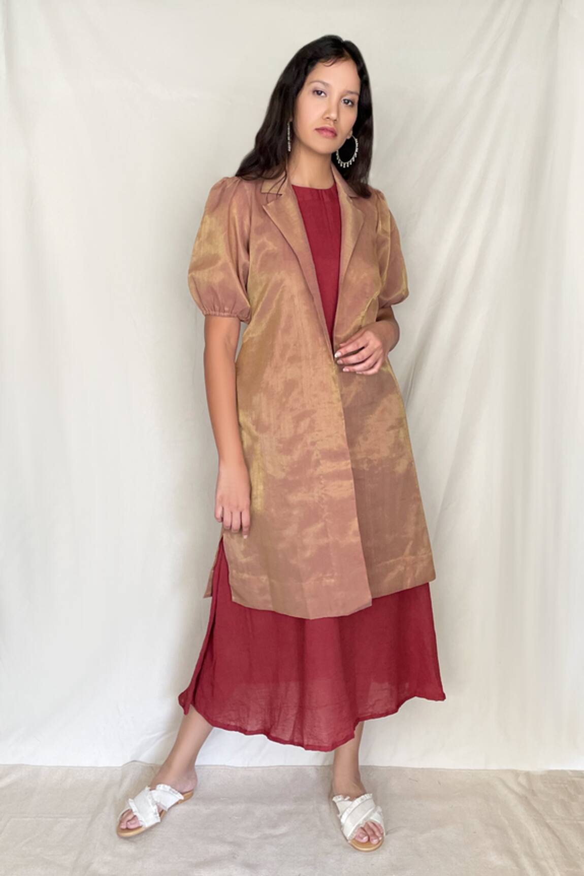 Chambray & CO. Midi Dress with Tissue Jacket