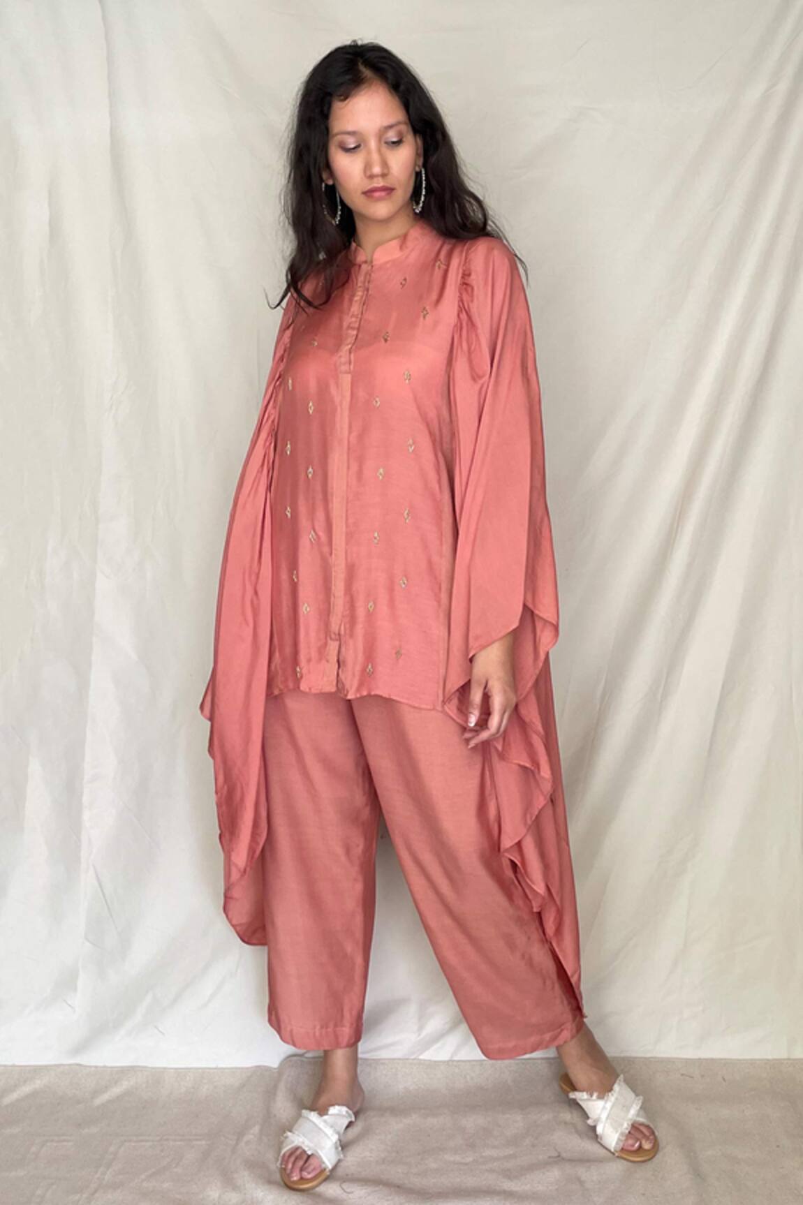 Chambray & Co. Embroidered Kaftan Tunic 