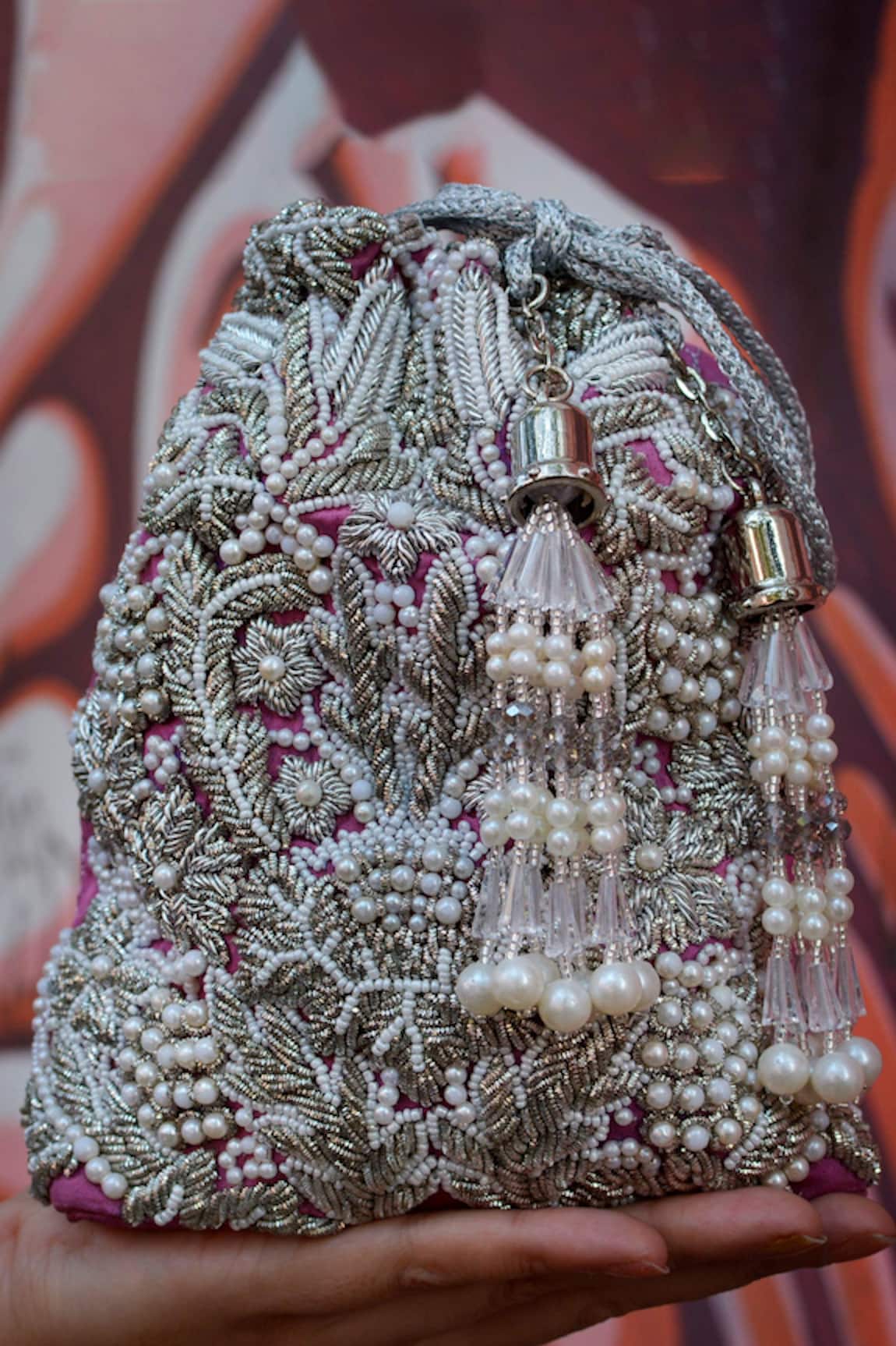 The Garnish Company Latonya Embroidered Potli Bag 