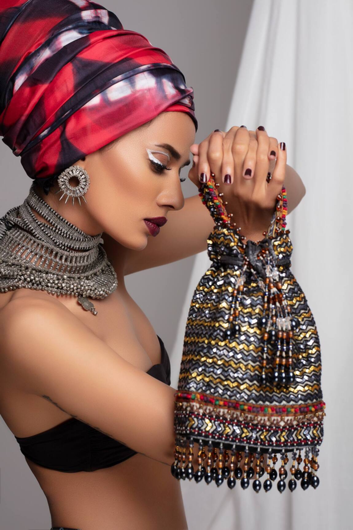 The Garnish Company Silvanus Tassel Potli Bag